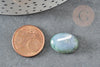 Cabochon ovale agate mousse verte naturelle 18 x 13mm, x1 (G2593)