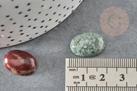 Cabochon ovale agate mousse verte naturelle 18x13mm, x1 (G2067)
