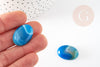 Cabochon ovale agate naturel bleue 18x25mm, x1 (G5063)