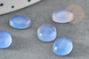 Cabochon ovale agate naturelle bleue 10x8mm, x1 (G1669)