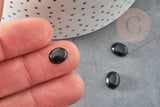 Cabochon ovale agate naturelle noire 10x8mm, x1 (G6710)