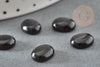 Cabochon ovale agate naturelle noire 10x8mm, x1 (G6710)