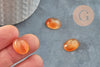 Cabochon ovale agate naturelle orange 16x12mm, x1 (G9960)
