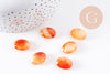Cabochon ovale agate naturelle orange facetté 18x13mm, x1 (G10210)