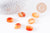 Cabochon ovale agate naturelle orange facetté 18x13mm, x1 (G10210)