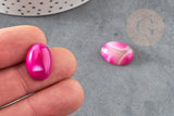 Cabochon ovale agate naturelle rose 18x13mm, x1 G8661