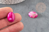 Cabochon ovale agate naturelle rose 18x13mm, x1 G8661