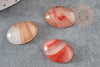 Cabochon ovale agate naturelle rouge orange 18x13mm, x1 (G1835)