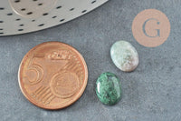 Cabochon ovale agate verte naturelle 10x8mm, x1 (G8649)