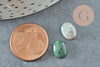 Cabochon ovale agate verte naturelle 10x8mm, x1 (G8649)