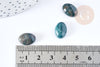 Cabochon ovale agate verte naturelle 14x10mm, x1 (G8669)