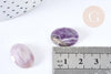 Cabochon ovale améthyste naturelle facetté 18x13mm, x1 (G8665)