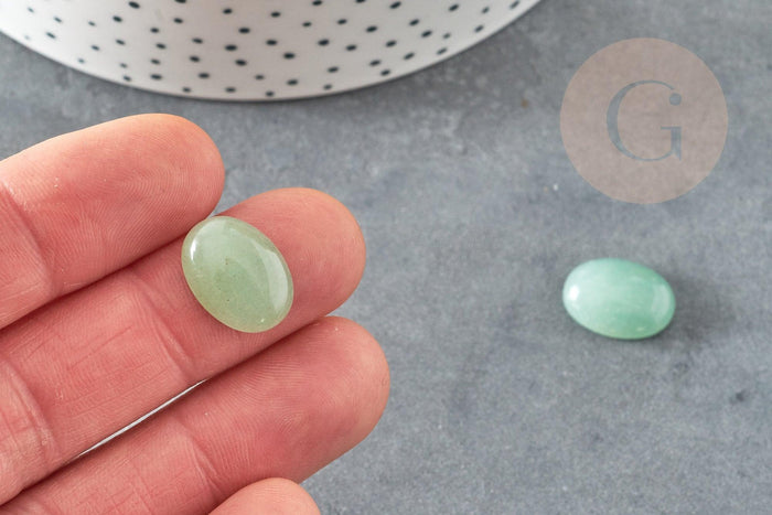 Cabochon ovale aventurine verte naturelle 16 x12mm, x1 (G1561)