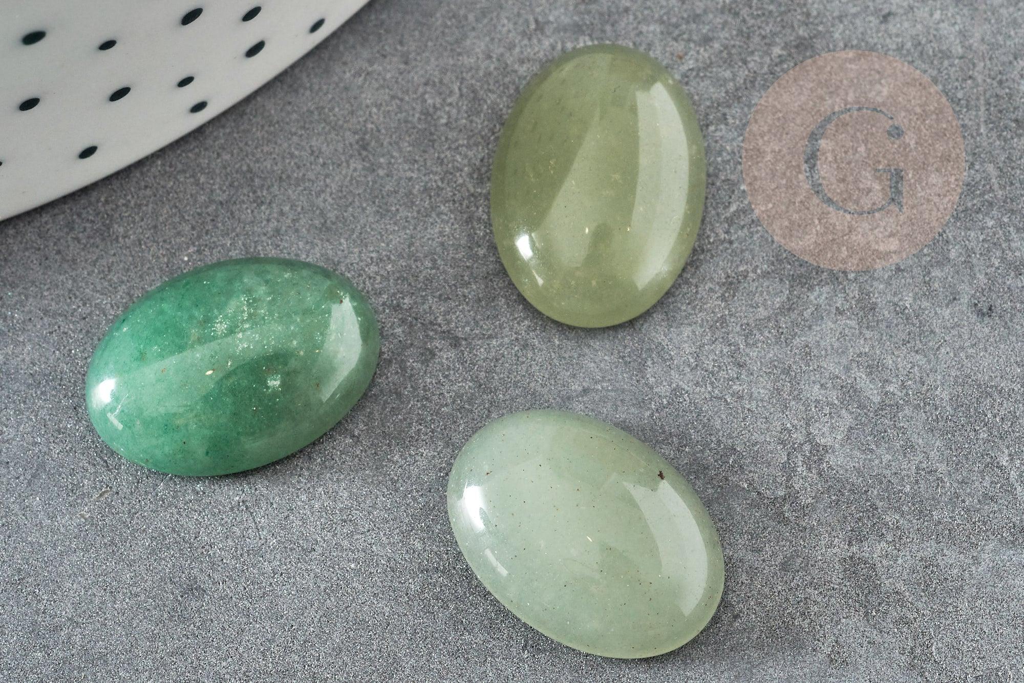 Cabochon ovale aventurine verte naturelle 18 x13mm, x1 (G0376)