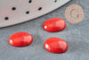 Cabochon ovale corail naturel teinté rouge 10x6mm, x1 G6750