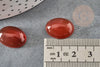 Cabochon ovale cornaline naturelle orange 13x18mm, x1 (G4482)