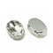 Cabochon ovale cristal métal platine à coudre 6x8mm, x1 (G0019)