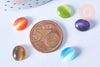 Cabochon ovale dôme verre oeil de chat multicolore 8x10mm, x10 (G8702)