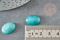 Cabochon ovale en jade naturel vert aqua 13x18mm, x1 (G2480)