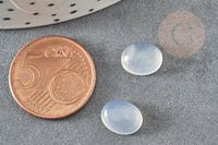 Cabochon ovale jade blanc naturel 10x8mm, x1 (G1292)