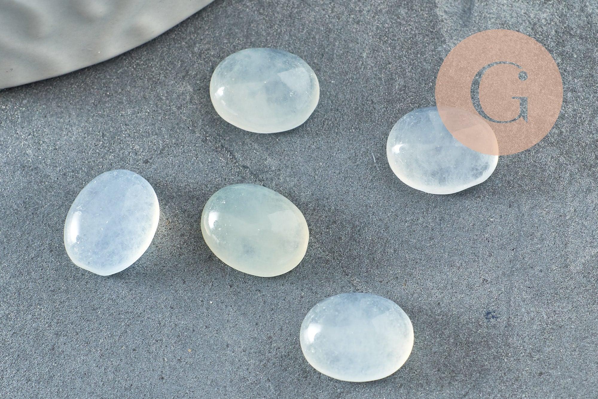 Cabochon ovale jade blanc naturel 10x8mm, x1 (G9512)