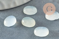 Cabochon ovale jade blanc naturel 10x8mm, x1 (G9512)