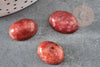 Cabochon ovale jade marbré rouge 18x13mm, x1 (G2923)