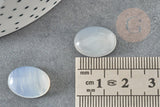 Cabochon ovale jade naturel blanc 16mm, x1 (G1294)