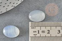 Cabochon ovale jade naturel blanc 16mm, x1 (G1294)