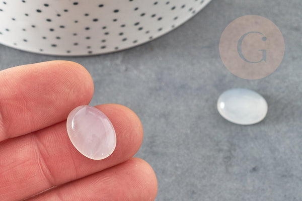 Cabochon ovale jade naturel blanc 16mm, x1 (G1294)