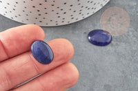 Cabochon ovale jade naturel bleu marine 18 x13mm, x1 (G2924)