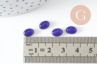 Cabochon ovale jade naturel bleu roi 8x6mm, x1 (G10122)