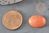 Cabochon ovale jade naturel corail 18 x13mm , x1 (G0988)
