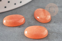 Cabochon ovale jade naturel corail 18 x13mm , x1 (G0988)