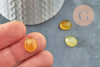 Cabochon ovale jade naturel teinté jaune 10x8mm, x1 (G9513)