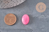 Cabochon ovale jade naturel teinté rose 18 x13mm, x1 (G2079)