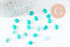 Cabochon ovale jade naturel turquoise 8x6mm, création bijoux pierre naturelle, x1 (G10528)