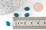 Cabochon ovale jade naturel turquoise marbré 8x6mm, x1 (G10123)