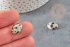 Cabochon ovale jaspe dalmatien naturel 10x14mm, x1 (G1568)