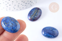 Cabochon ovale jaspe ondulé bleu foncé 25mm, x1 (G7652)