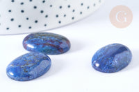 Cabochon ovale jaspe ondulé bleu foncé 25mm, x1 (G7652)