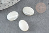 Cabochon ovale nacre blanche naturelle 14x10mm, x1 (G0589)