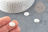 Cabochon ovale nacre blanche naturelle 14x10mm, x1 (G0589)