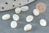 Cabochon ovale nacre blanche naturelle 7x4mm, x1 (G3728)