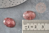 Cabochon ovale quartz fraise naturell 18x13mm, x1 (G2219)