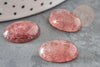 Cabochon ovale quartz fraise naturell 18x13mm, x1 (G2219)