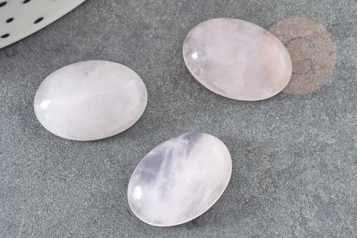 Cabochon ovale quartz rose naturel 18x13mm, x1 (G1663)