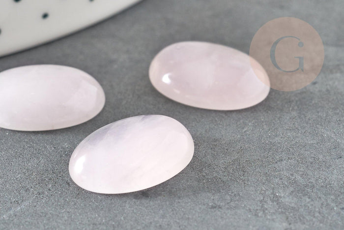Cabochon ovale quartz rose naturel 18x13mm, x1 (G1663)
