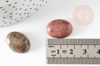Cabochon ovale rhodonite naturelle 20x15mm, x1 (G2237)
