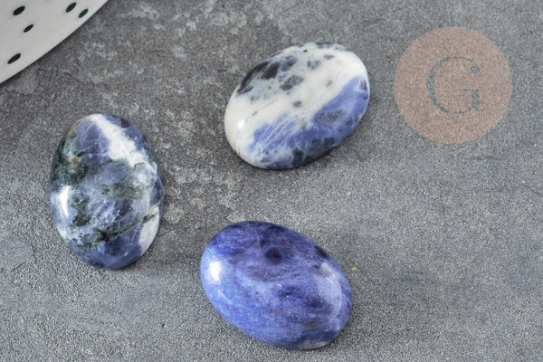 Cabochon ovale sodalite bleue naturelle 13x18mm, x1 (G2659)